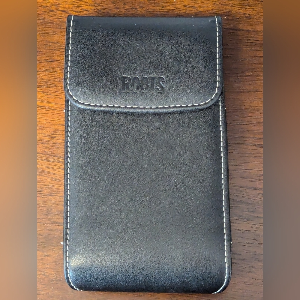 Roots Large Leather Cell Phone Pouch With Belt Clip